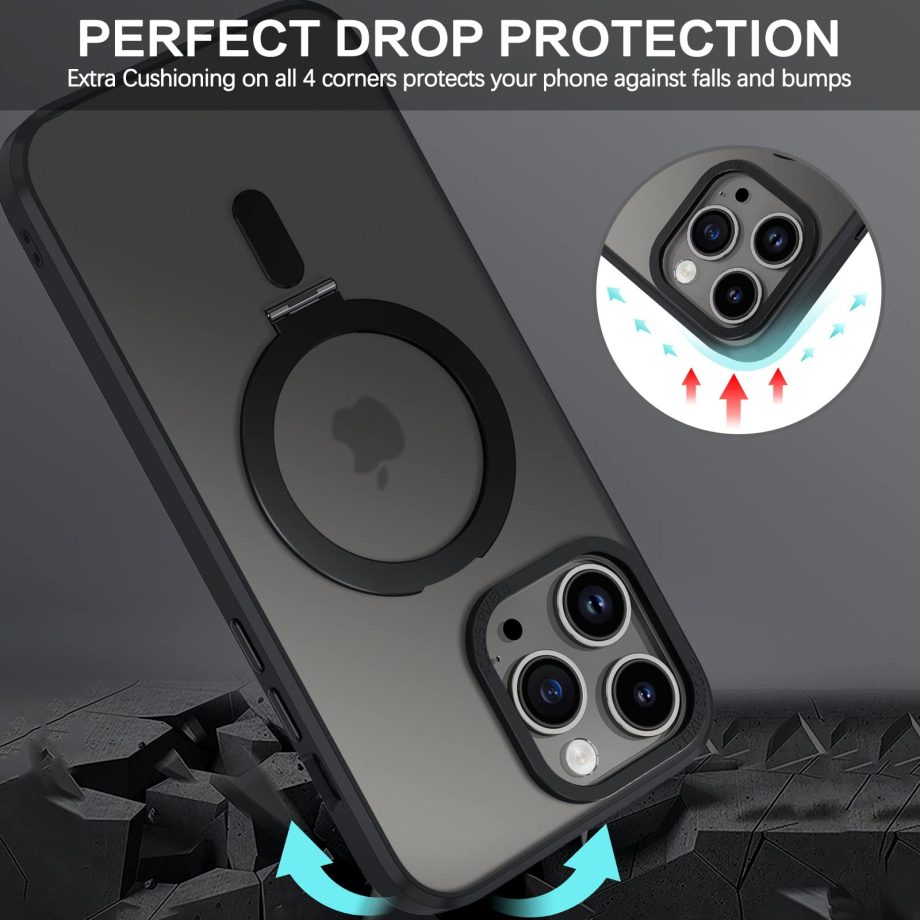 180° Foldable Magnetic Ring Stand Metal lens Translucent iPhone Case ✅Compatible with Magsafe