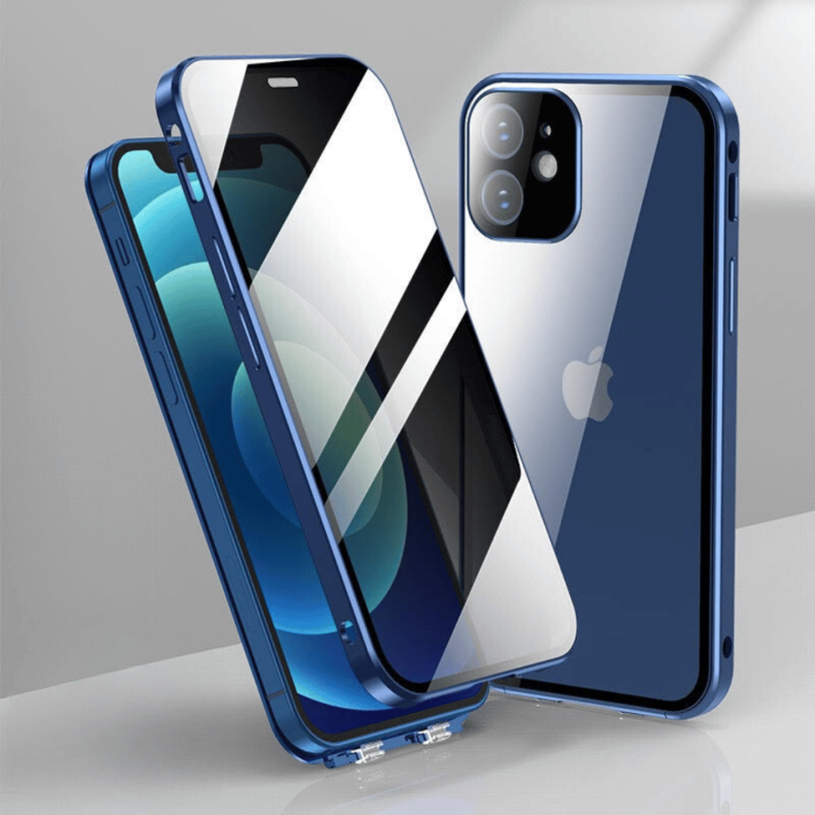 Double Glass Privacy Screen Metal Magnetic Magsafe Case for iPhone✈️Free Shipping Today!