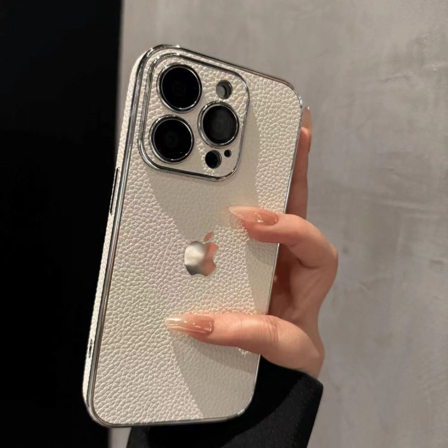 luxury leather case for iPhone ✅Camera Lens Protection