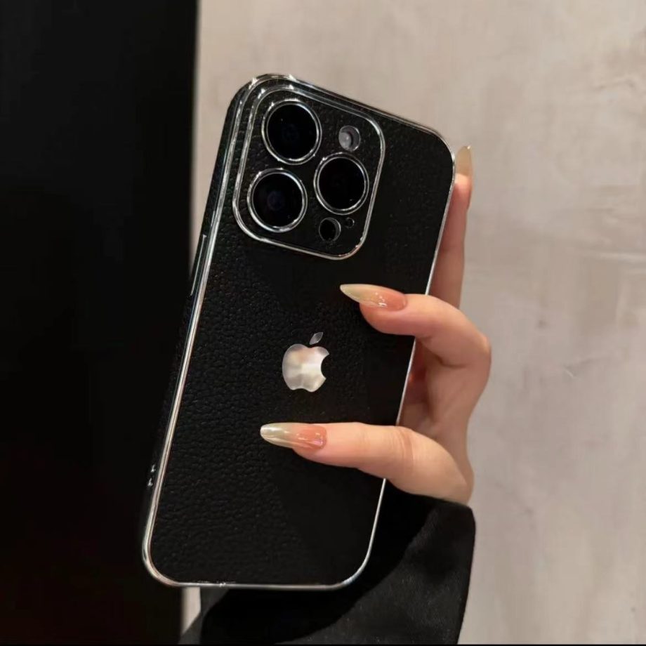 luxury leather case for iPhone ✅Camera Lens Protection