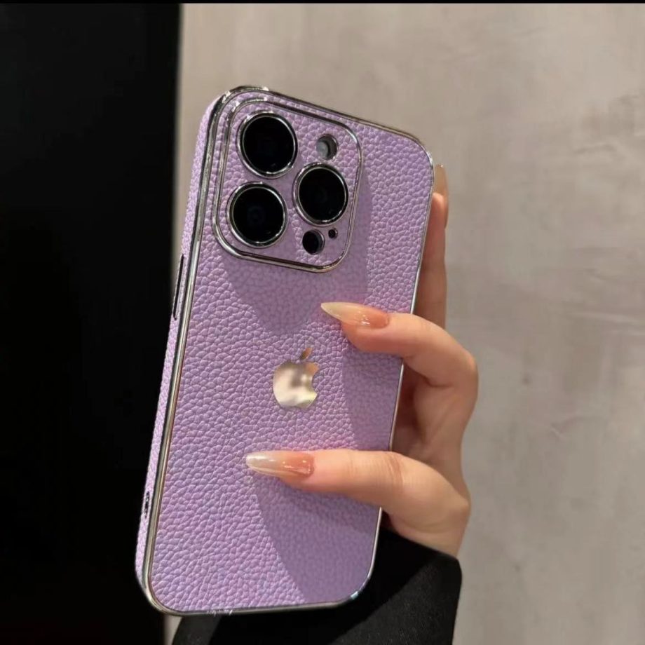 luxury leather case for iPhone ✅Camera Lens Protection