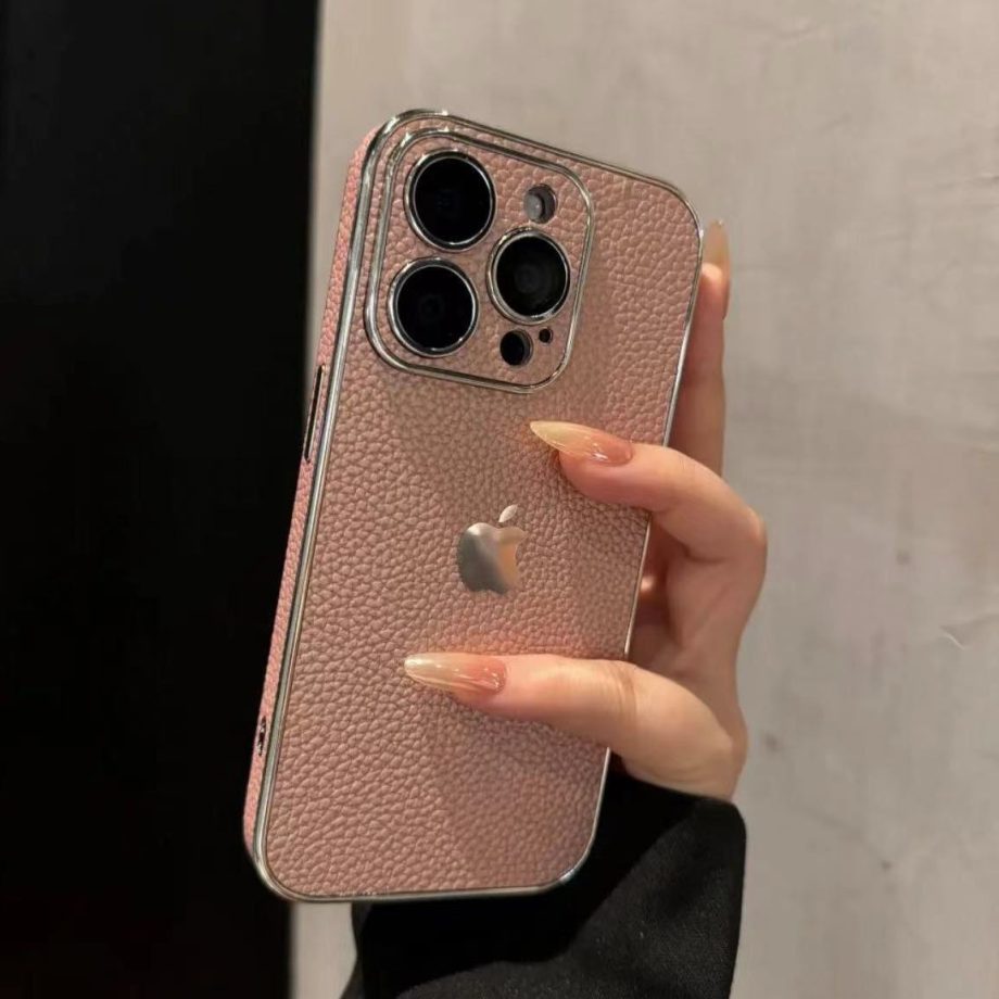luxury leather case for iPhone ✅Camera Lens Protection
