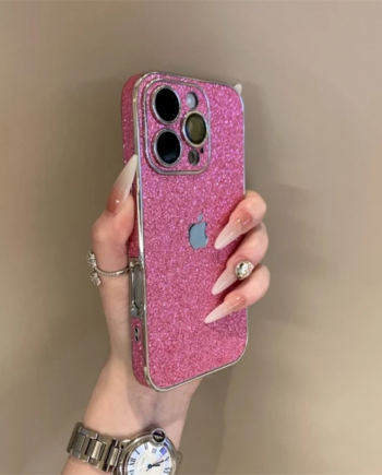 luxury glitter leather case for iPhone ✅Camera Lens Protection