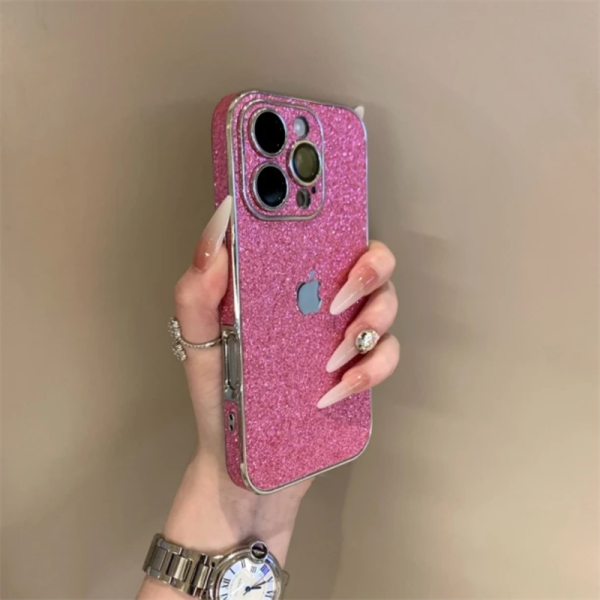 luxury glitter leather case for iPhone ✅Camera Lens Protection