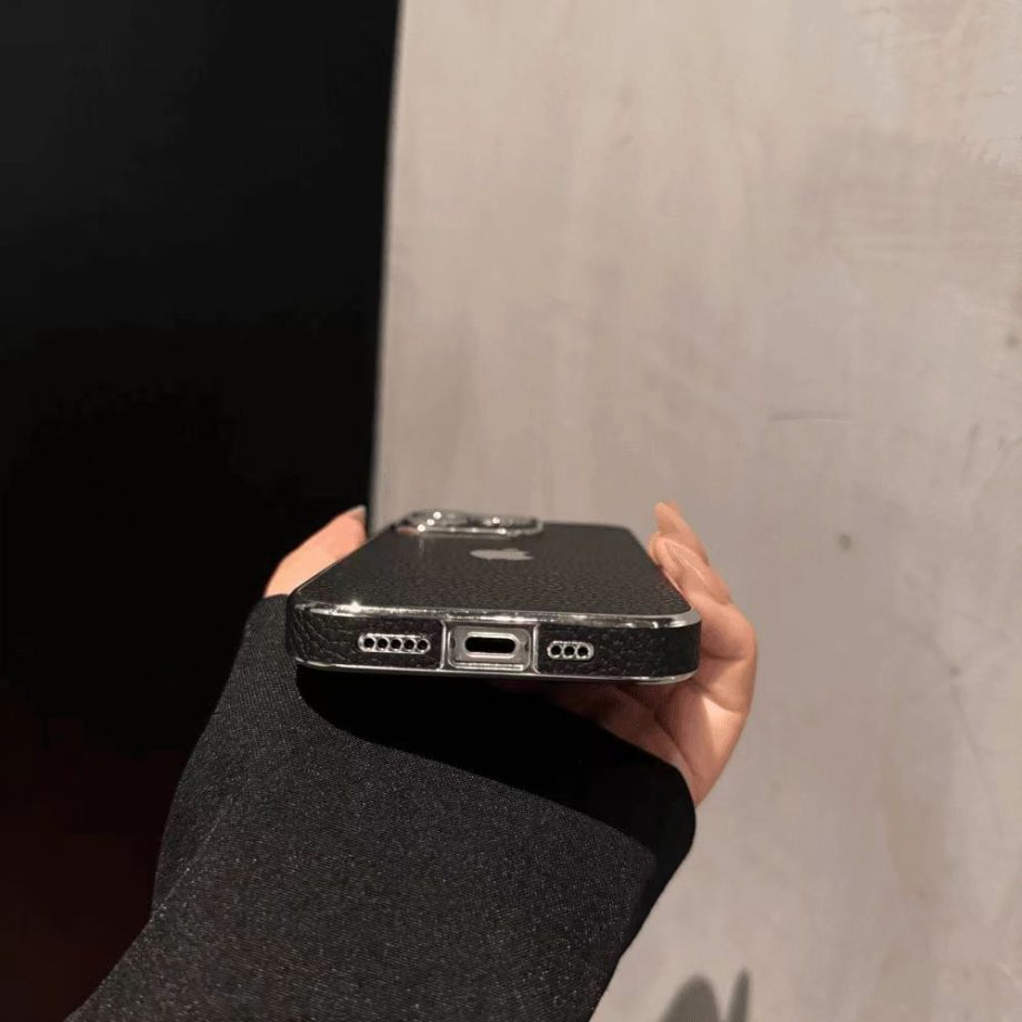 luxury leather case for iPhone ✅Camera Lens Protection