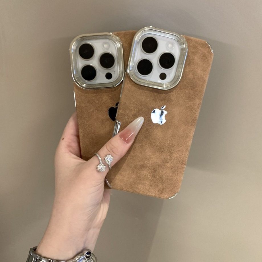 Leather electroplated border case for iPhone