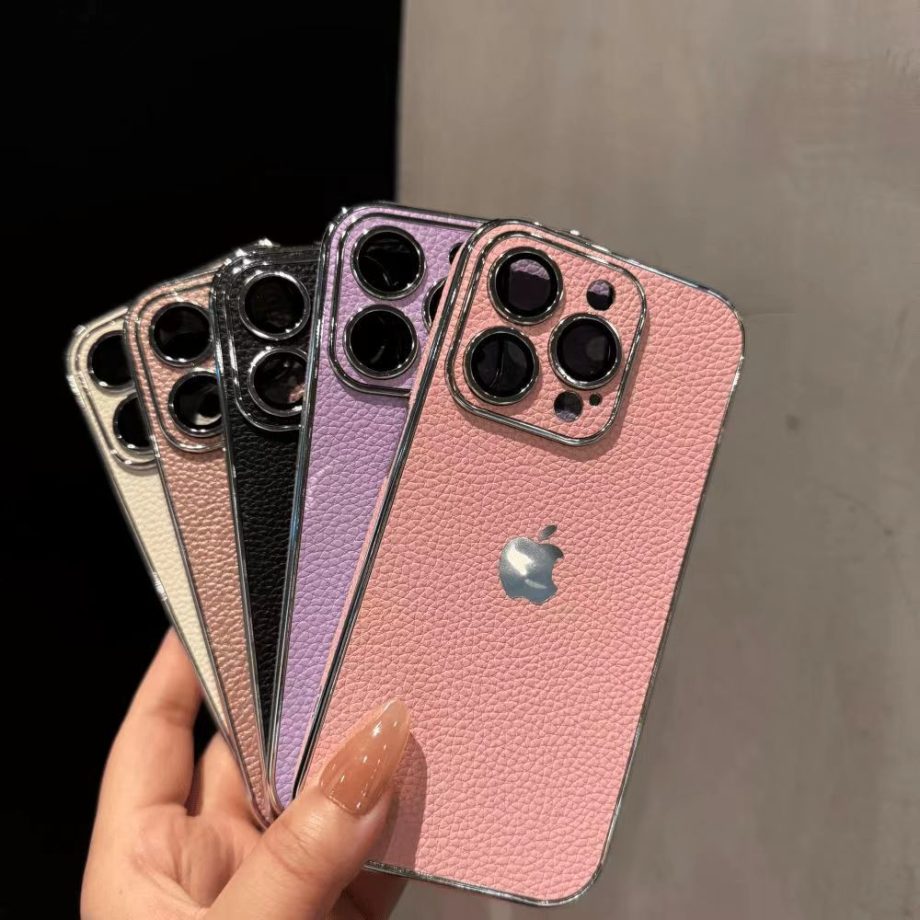 luxury leather case for iPhone ✅Camera Lens Protection