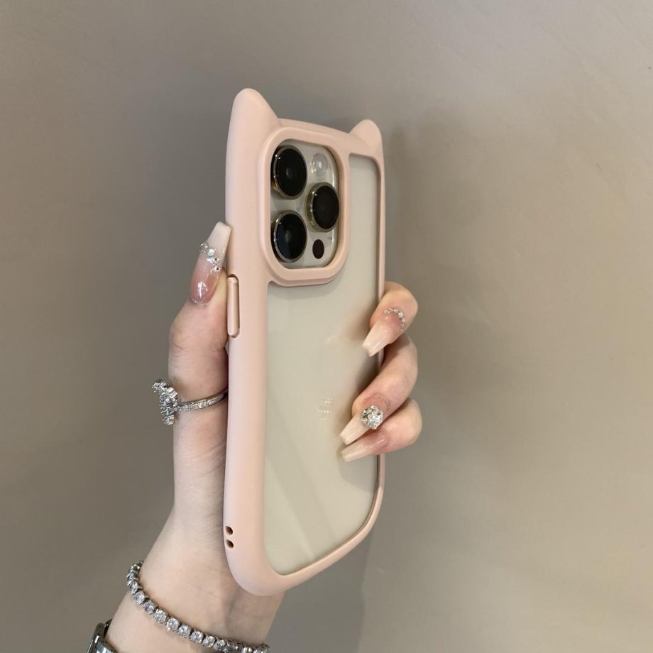 Cute Cat Ears Transparent Case for iPhone