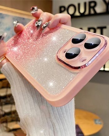Gradient Glitter Clear Soft Case for iPhone