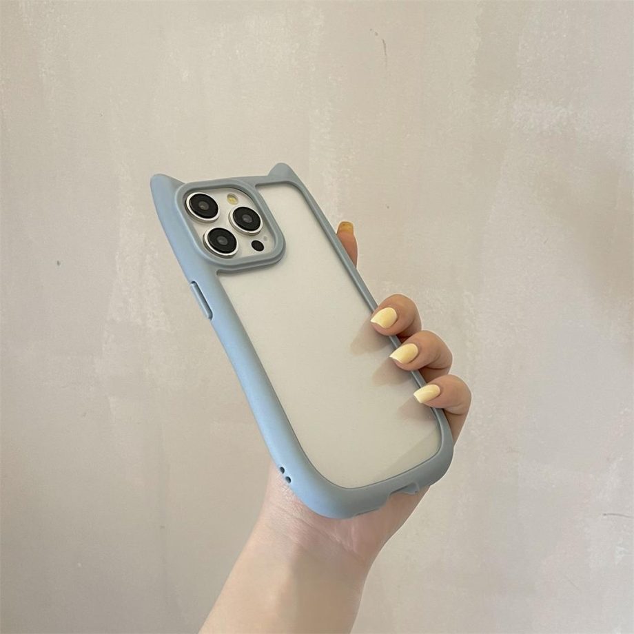 Cute Cat Ears Transparent Case for iPhone