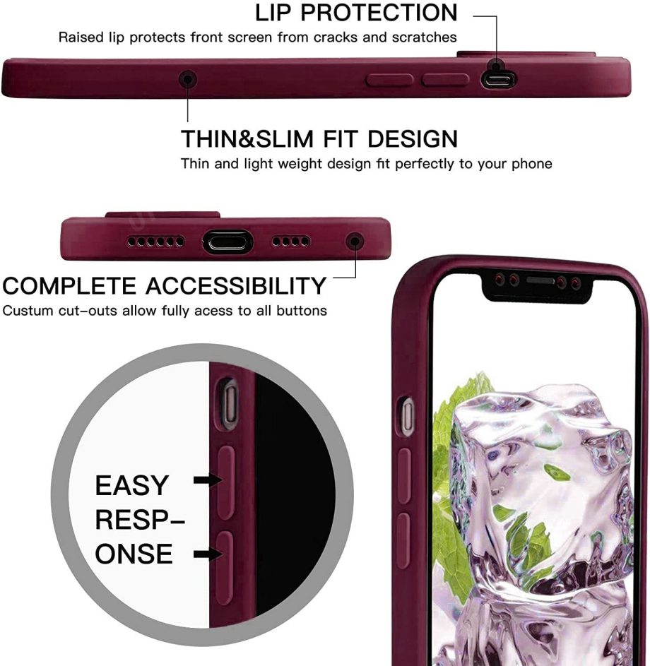 Solid Color Square Liquid Silicone Case For iPhone