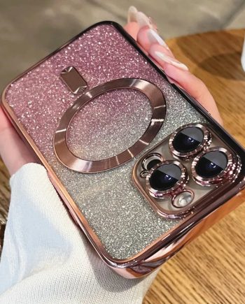 Plating Gradient Glitter Clear Case For iPhone