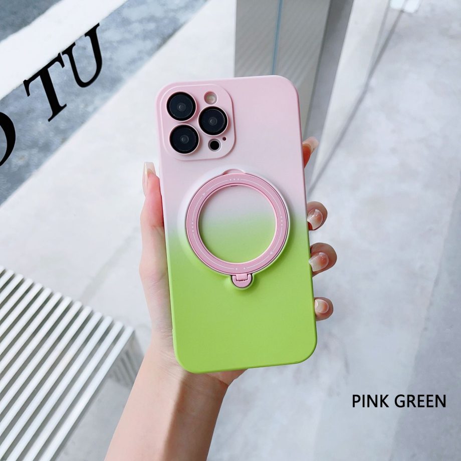 Gradient Magnetic Stand Soft Case for iPhone