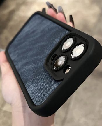 Denim Fabric Silicone Shockproof Case For iPhone
