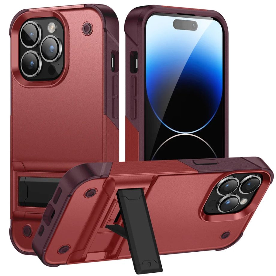 Matte Bracket Shockproof Hard Case For iPhone