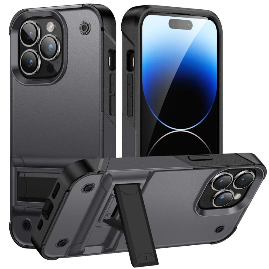 Matte Bracket Shockproof Hard Case For iPhone
