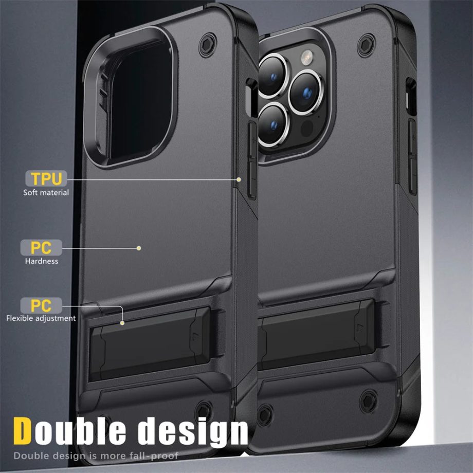 Matte Bracket Shockproof Hard Case For iPhone