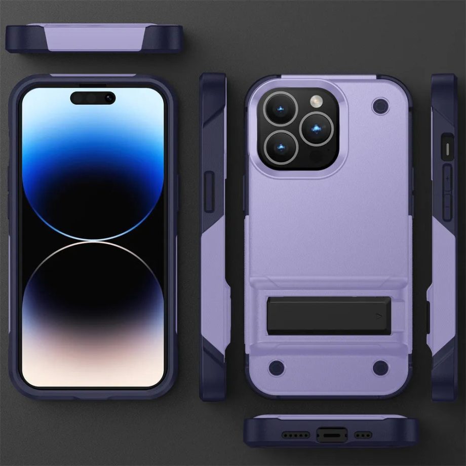 Matte Bracket Shockproof Hard Case For iPhone