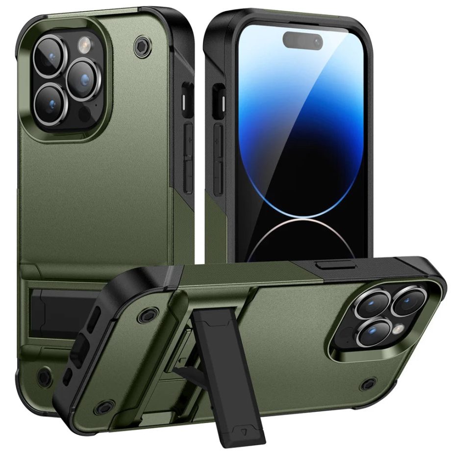 Matte Bracket Shockproof Hard Case For iPhone