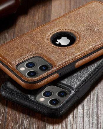 Classic PU Leather Back Cover for iPhone