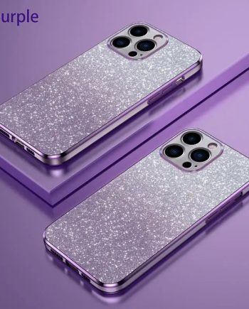 Gradient Glitter Plating Silicone Case for iPhone