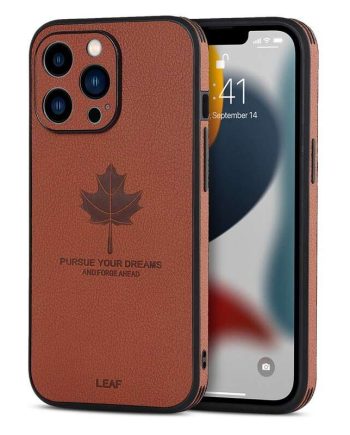 Maple Leaf Leather Shockproof Case For iPhone