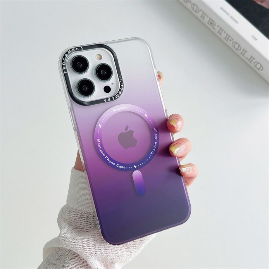 Magnetic Gradient Slim Hard Case for iPhone