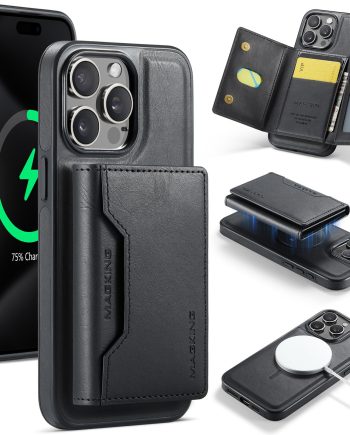 2 in 1 Magnetic Leather Wallet Case for iPhone