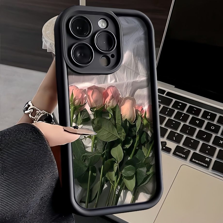 Rose Pattern Silicone Case for iPhone