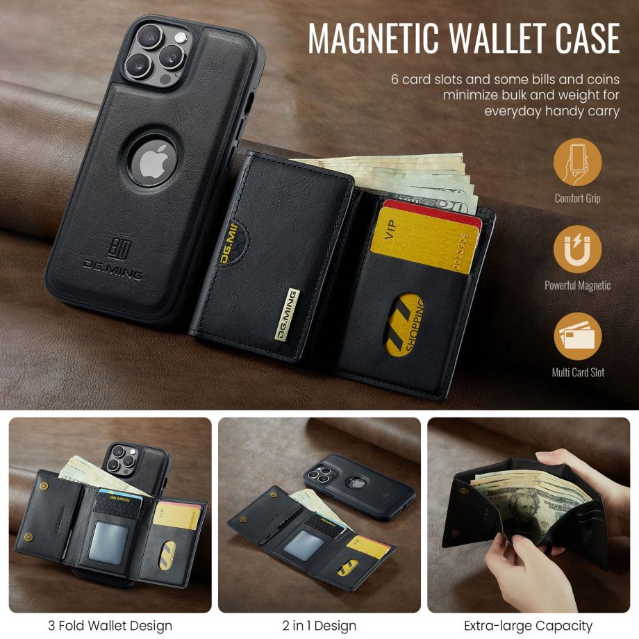 2 in 1 Detachable Magnetic Wallet Case for iPhone
