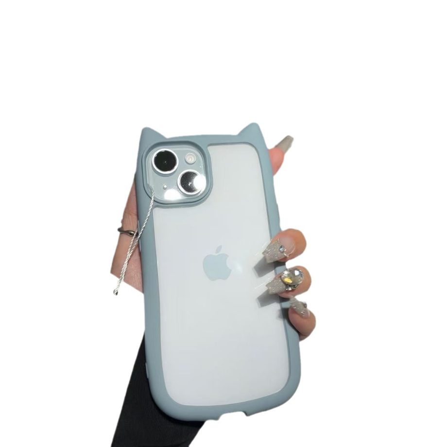 Cute Cat Ears Transparent Case for iPhone