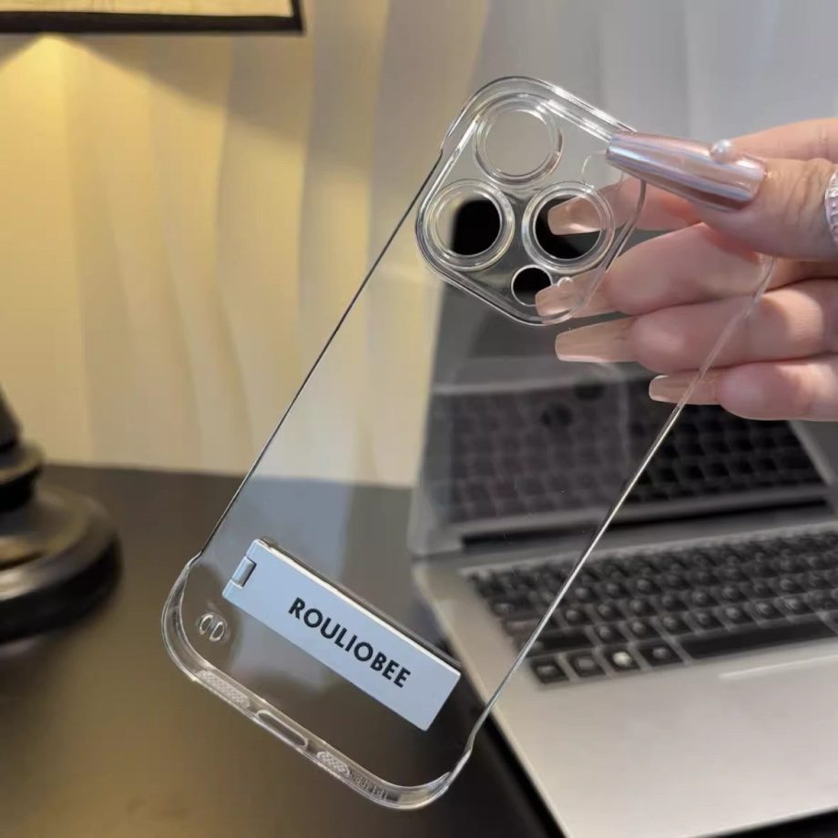 Ultra Thin Frameless Clear Bracket Case for iPhone