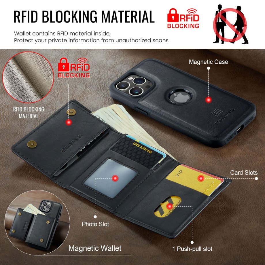 2 in 1 Detachable Magnetic Wallet Case for iPhone
