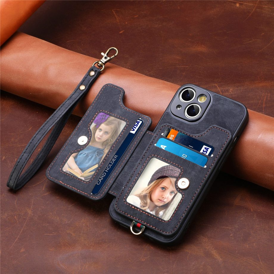 Lanyard Ring Holder Wallet Case for iPhone