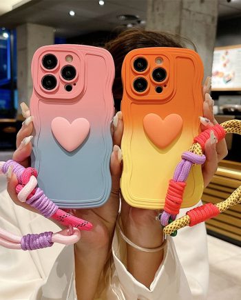 Love Lanyard Silicone Case for iPhone