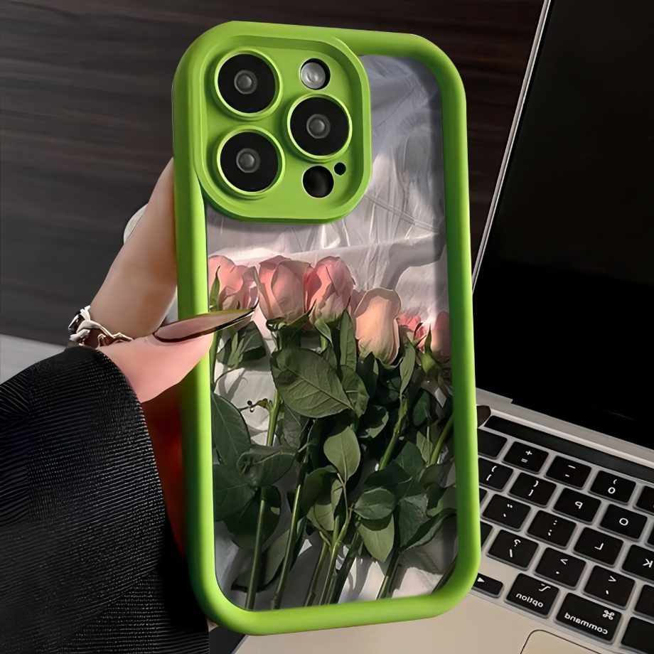 Rose Pattern Silicone Case for iPhone