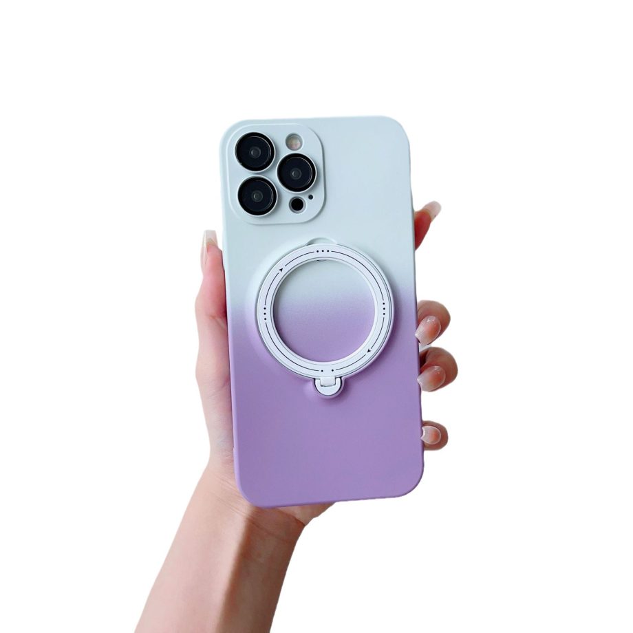 Gradient Magnetic Stand Soft Case for iPhone