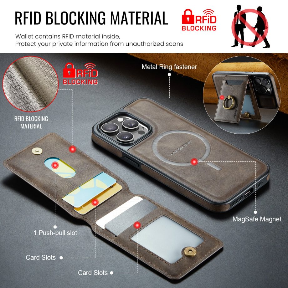 Detachable Magnetic Wallet Case for iPhone