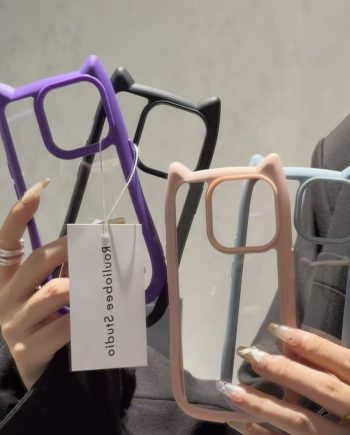 Cute Cat Ears Transparent Case for iPhone