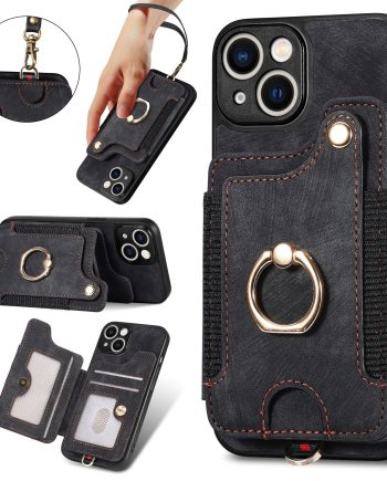Lanyard Ring Holder Wallet Case for iPhone