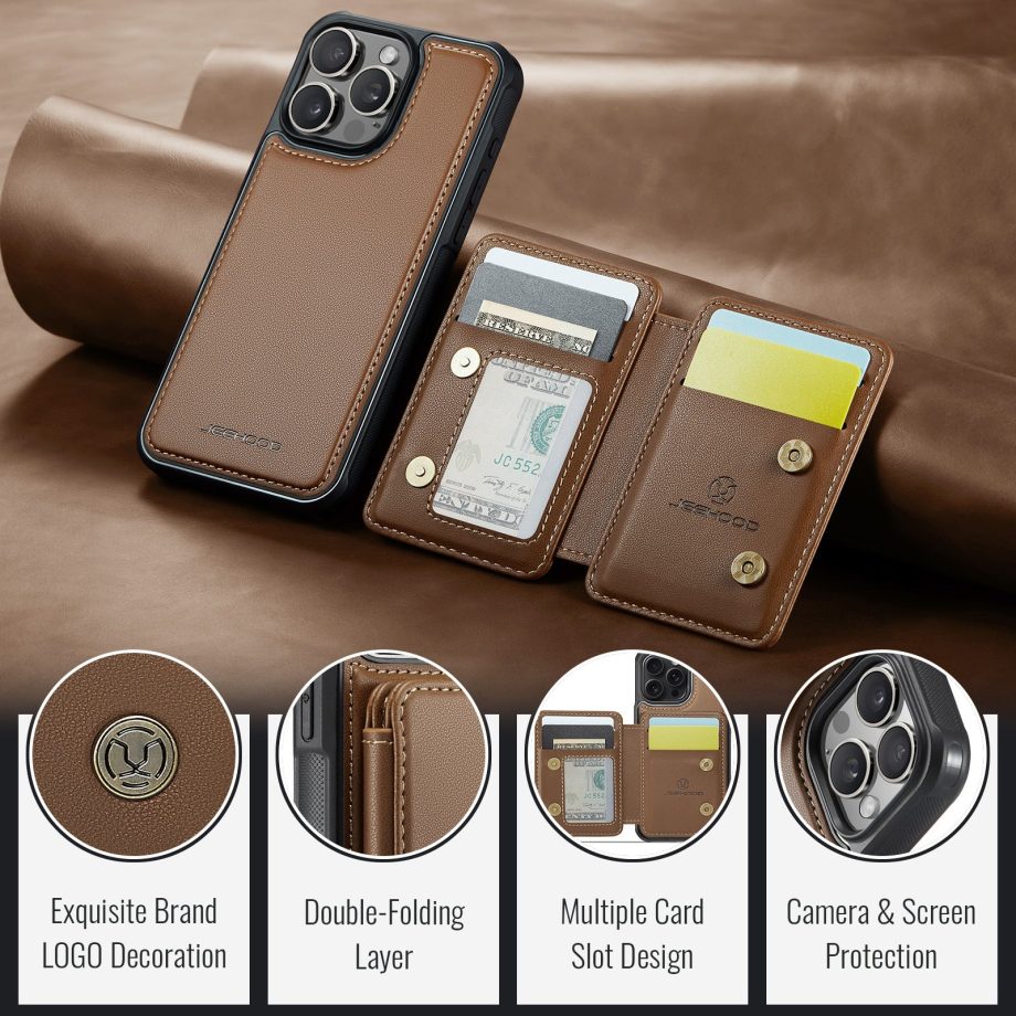 2 in 1 Magnetic Wallet Leather Case for iPhone