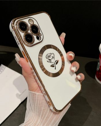 Flowers Plating Soft Case For iPhone