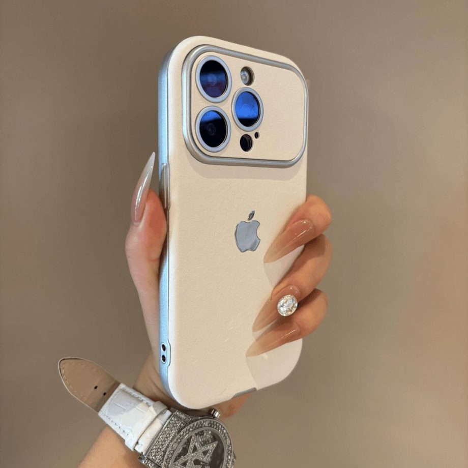 Large window leather velvet case for iPhone