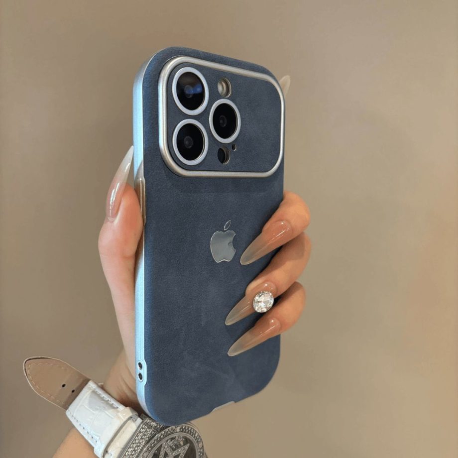 Large window leather velvet case for iPhone