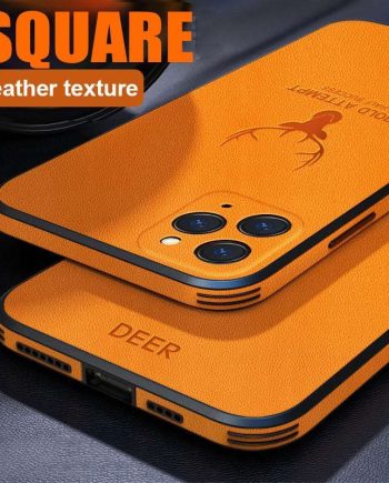 Square Leather Shockproof Case For iPhone
