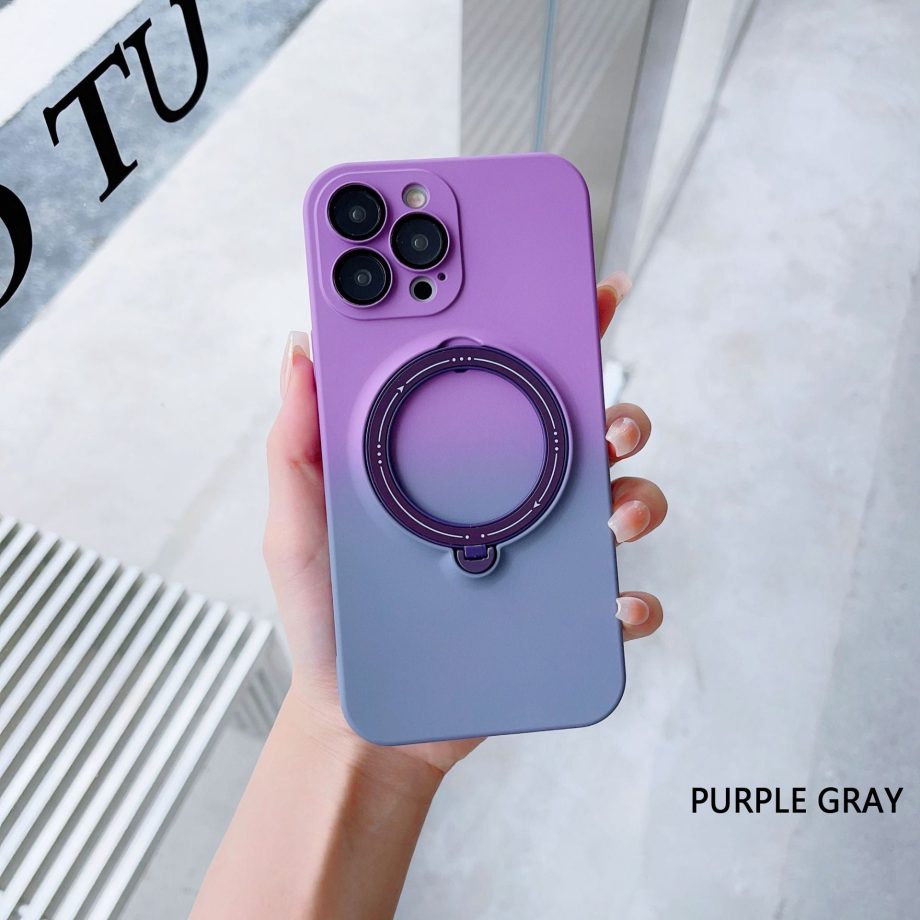 Gradient Magnetic Stand Soft Case for iPhone