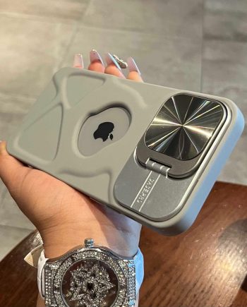Lens Protection Flip Bracket Soft Case for iPhone