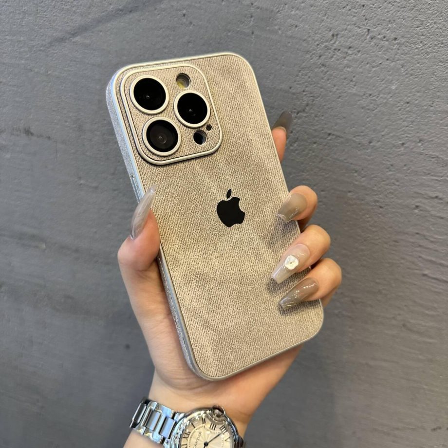 Premium denim-textured dirt-resistant case for iPhone