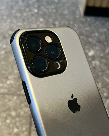 Silver-gray gradient case with a skin-like texture for iPhone