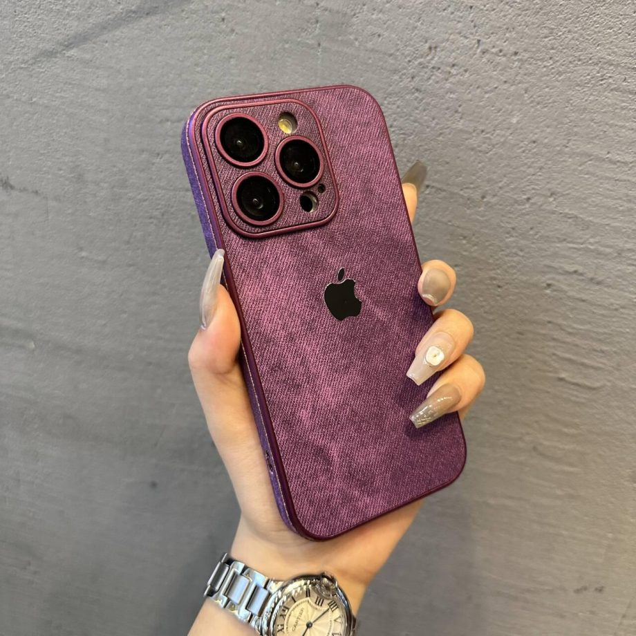 Premium denim-textured dirt-resistant case for iPhone
